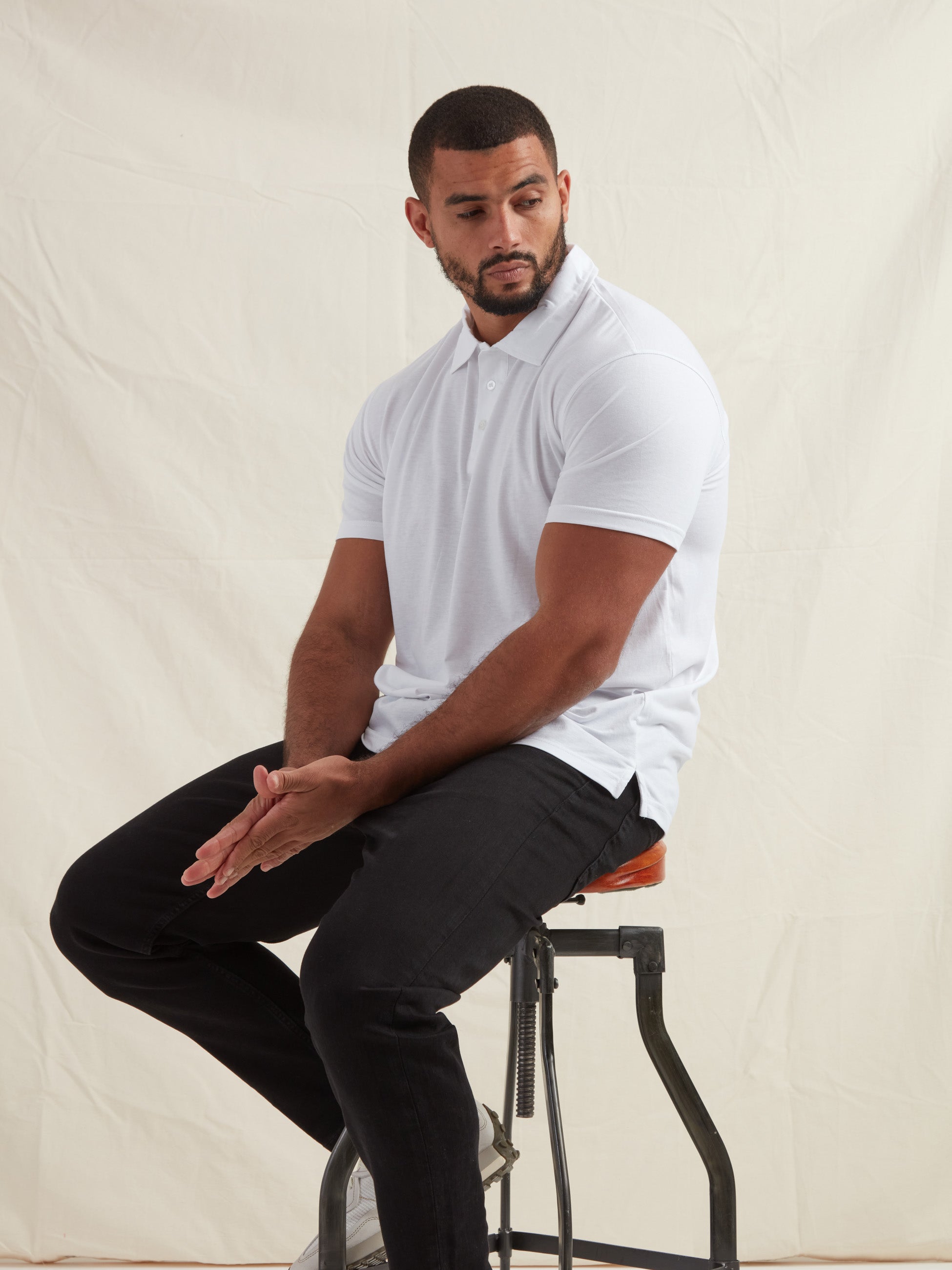 Load image into Gallery viewer, Tall White Polo Shirt