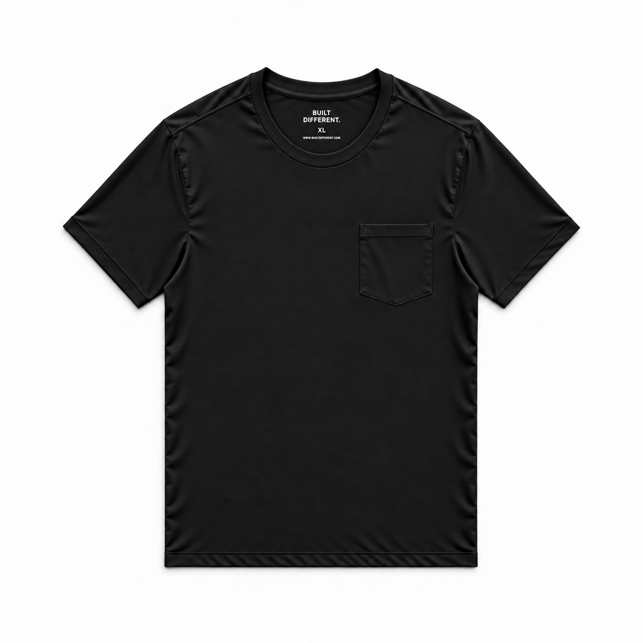 Load image into Gallery viewer, Black Pocket Crew Neck T-Shirt

