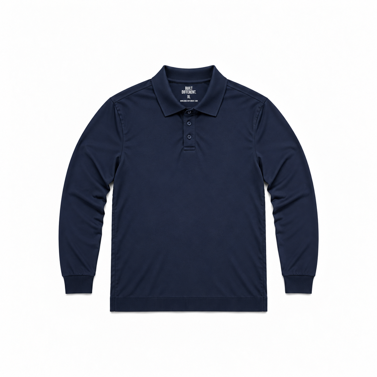Load image into Gallery viewer, Navy Dress Long Sleeve Polo Shirt
