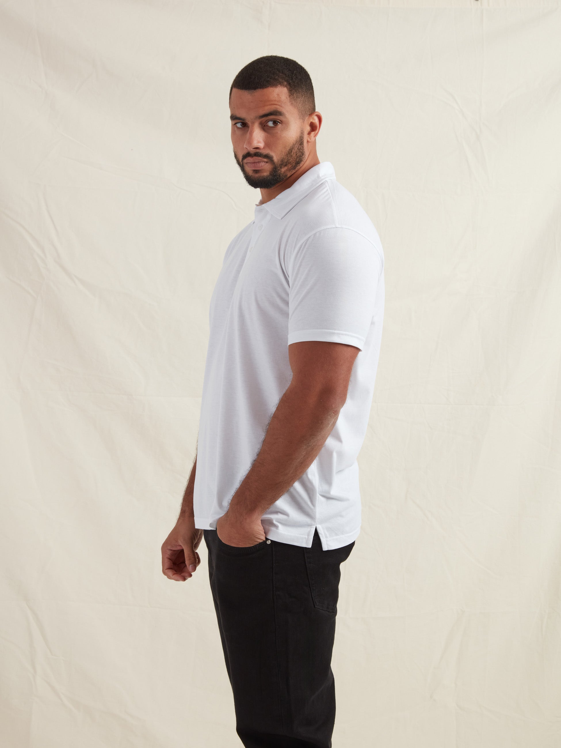 Load image into Gallery viewer, Tall White Polo Shirt
