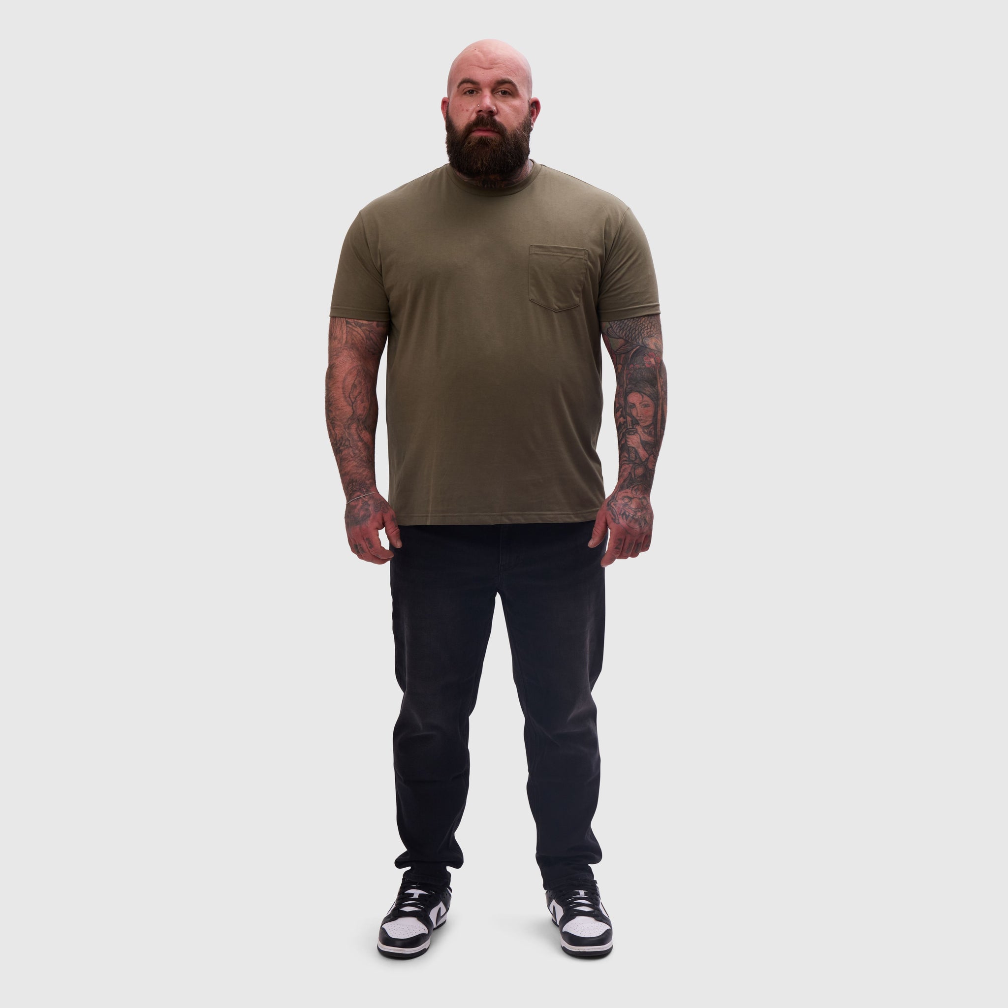 Load image into Gallery viewer, Khaki Pocket Crew Neck
